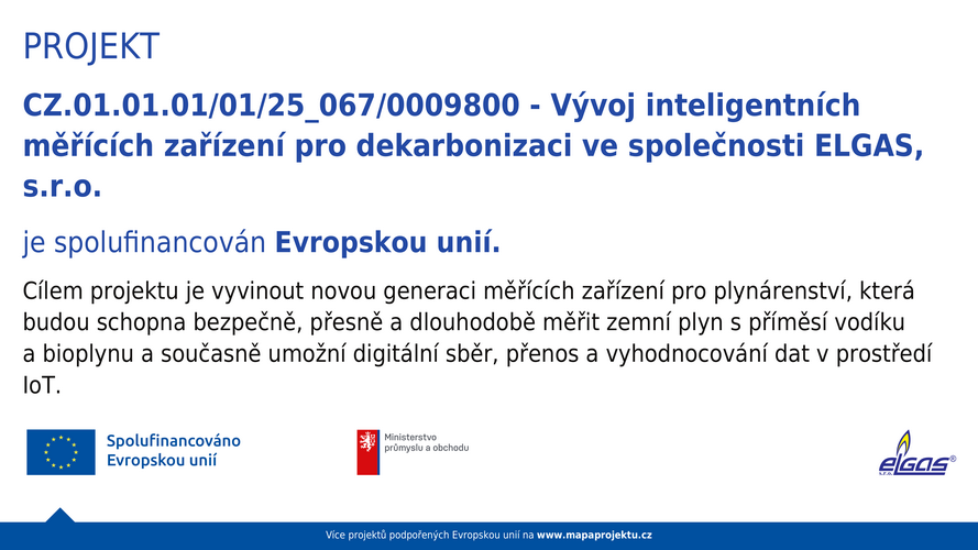 Vývoj inteligentních měřících zařízení pro dekarbonizaci ve společnosti ELGAS, s.r.o